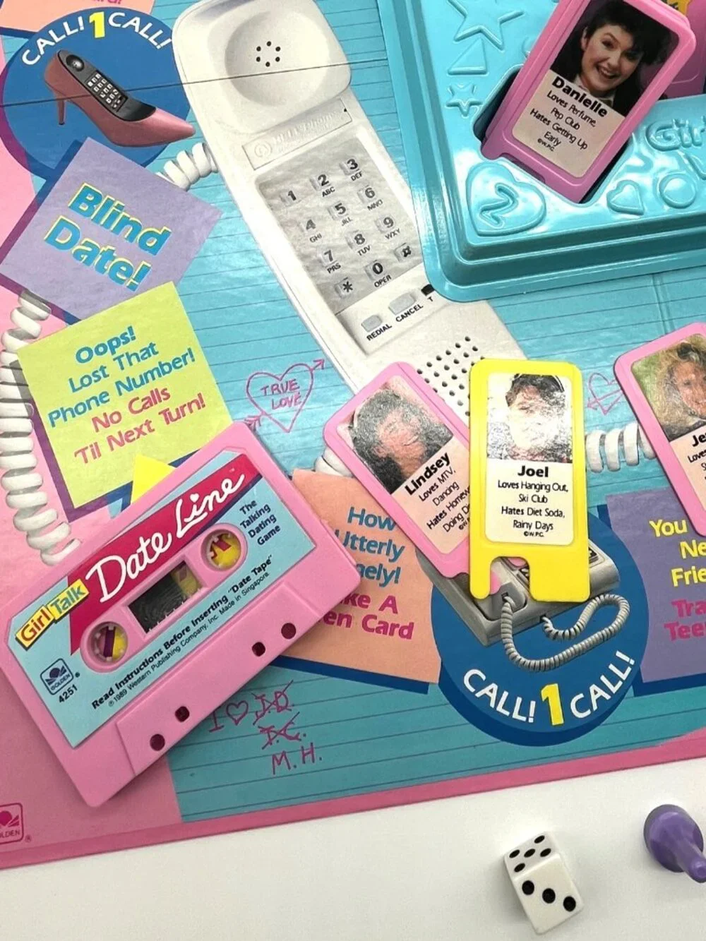 Girl Talk Date Line 1989 Board Game Complete Cassette Works Speaker Not Working